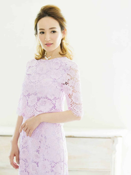 cutwork lace bodycon dress / カットワークレースタイトワンピース