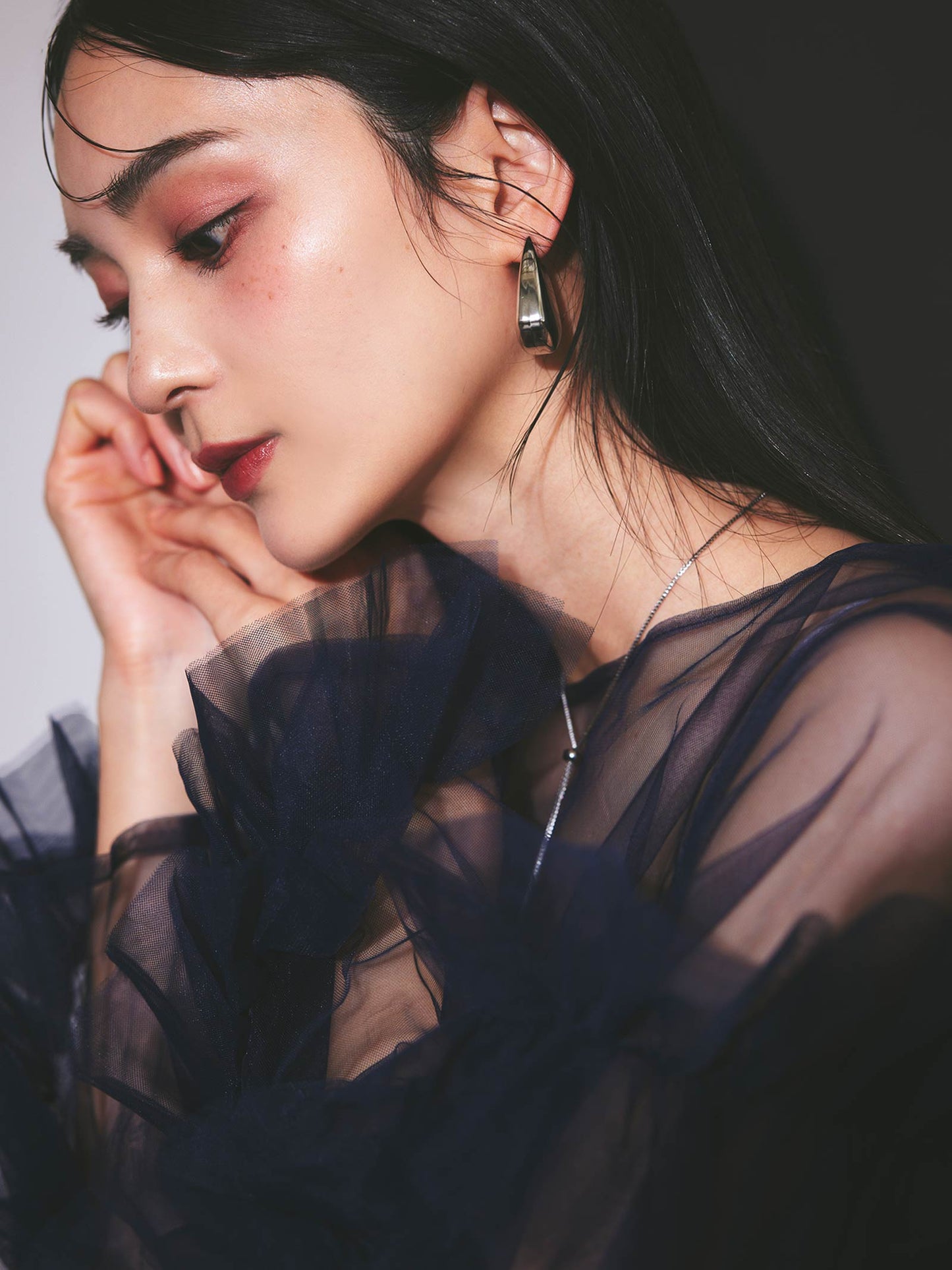 frill tule tops / 【予約:6月中旬より順次発送】フリルチュールトップス