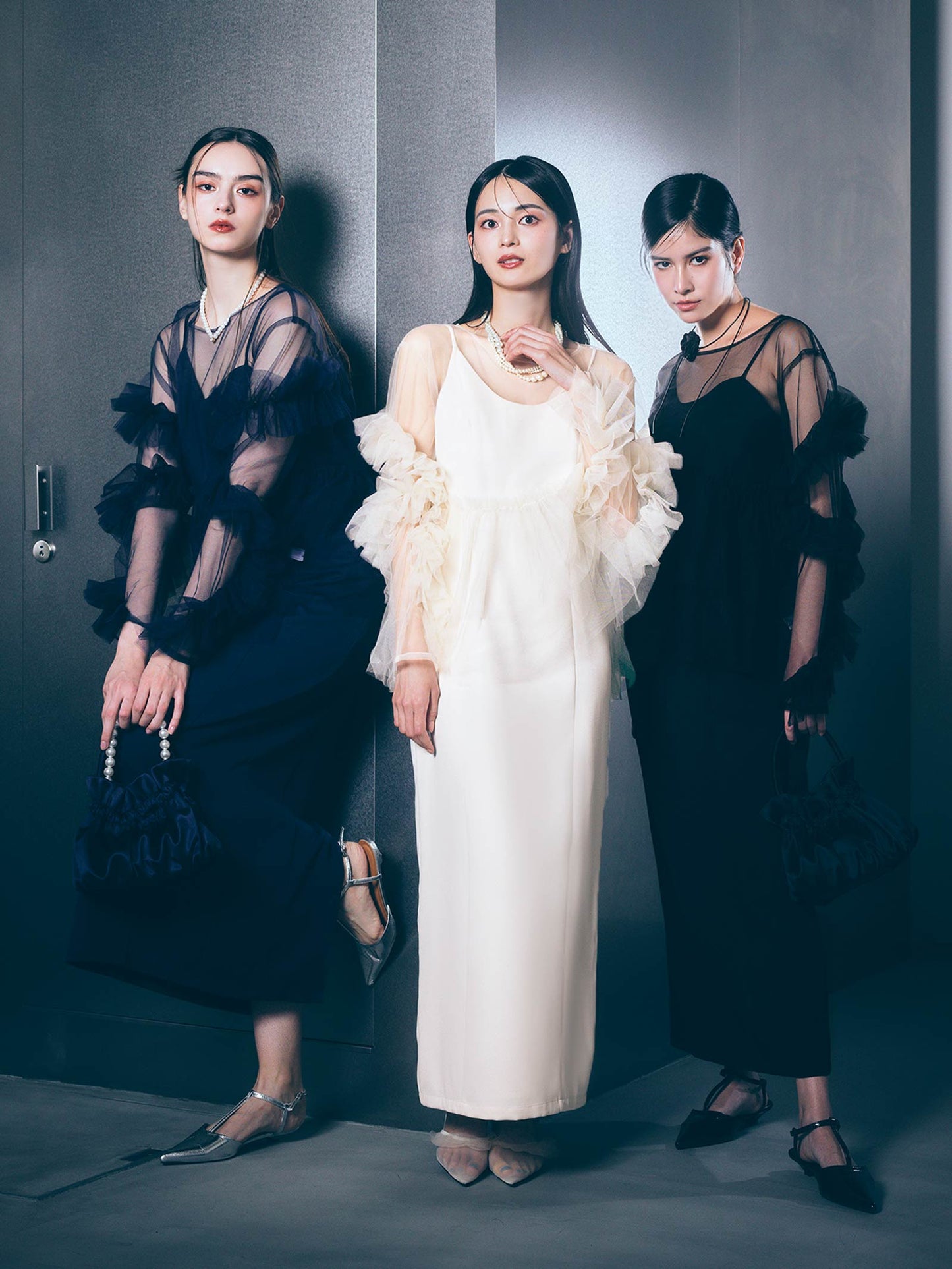 frill tule tops / 【予約:6月中旬より順次発送】フリルチュールトップス