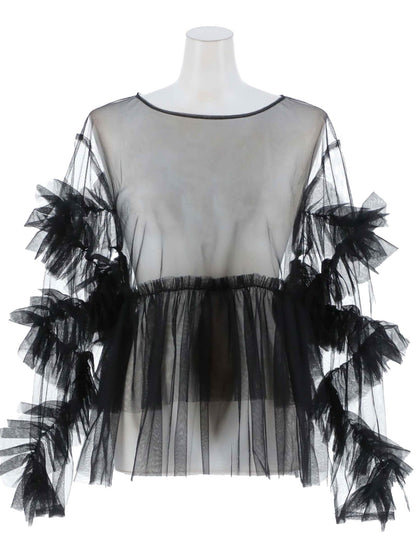 frill tule tops / 【予約:6月中旬より順次発送】フリルチュールトップス