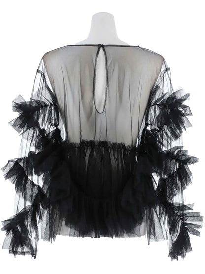 frill tule tops / 【予約:6月中旬より順次発送】フリルチュールトップス