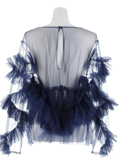 frill tule tops / 【予約:6月中旬より順次発送】フリルチュールトップス