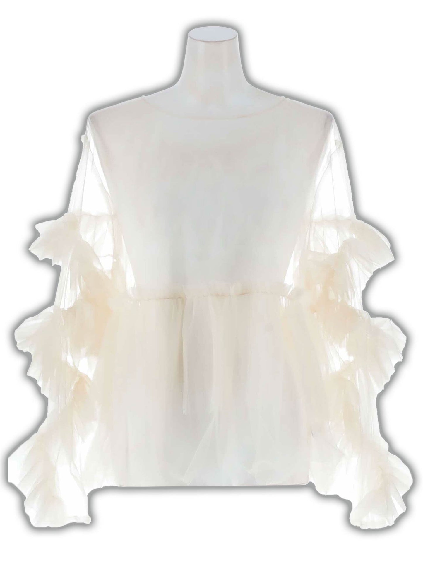 frill tule tops / 【予約:6月中旬より順次発送】フリルチュールトップス