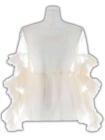 frill tule tops / 【予約:6月中旬より順次発送】フリルチュールトップス