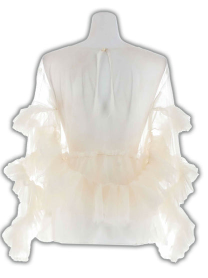 frill tule tops / 【予約:6月中旬より順次発送】フリルチュールトップス