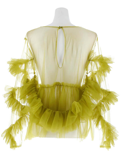 frill tule tops / 【予約:6月中旬より順次発送】フリルチュールトップス
