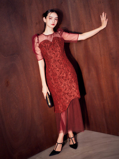 jaqurd doking dress / ジャガードドッキングドレス