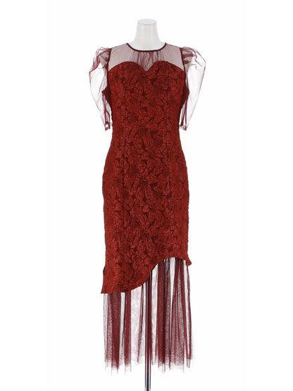 jaqurd doking dress / ジャガードドッキングドレス