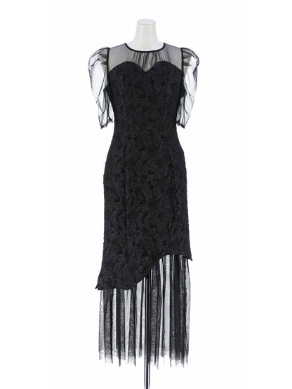 jaqurd doking dress / ジャガードドッキングドレス