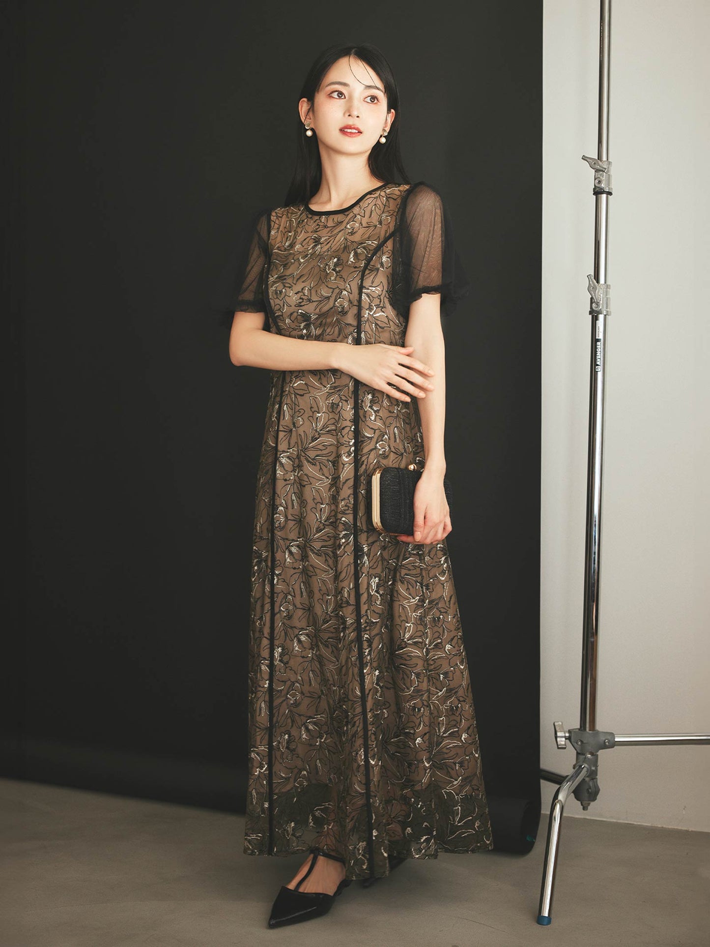 puff sleeve lace dress / パフスリーブレースドレス