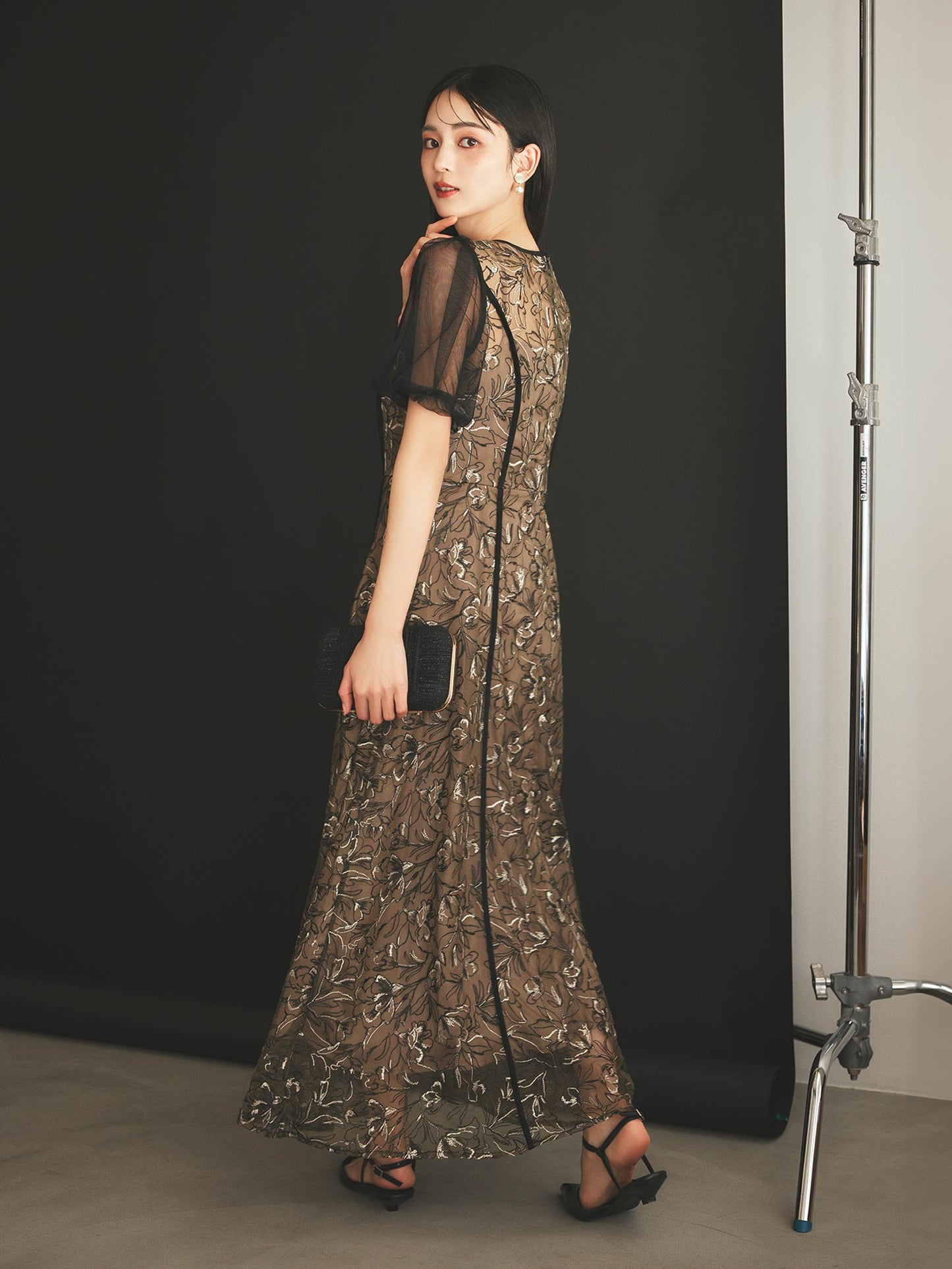 puff sleeve lace dress / パフスリーブレースドレス