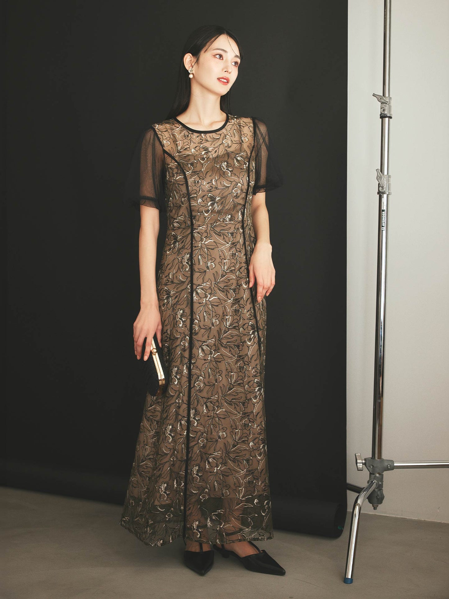 puff sleeve lace dress / パフスリーブレースドレス