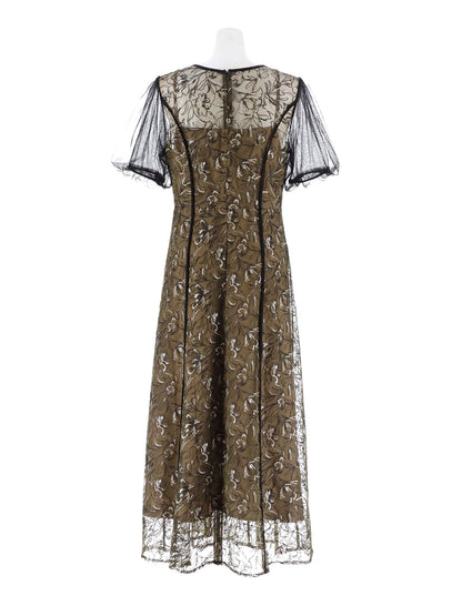 puff sleeve lace dress / パフスリーブレースドレス