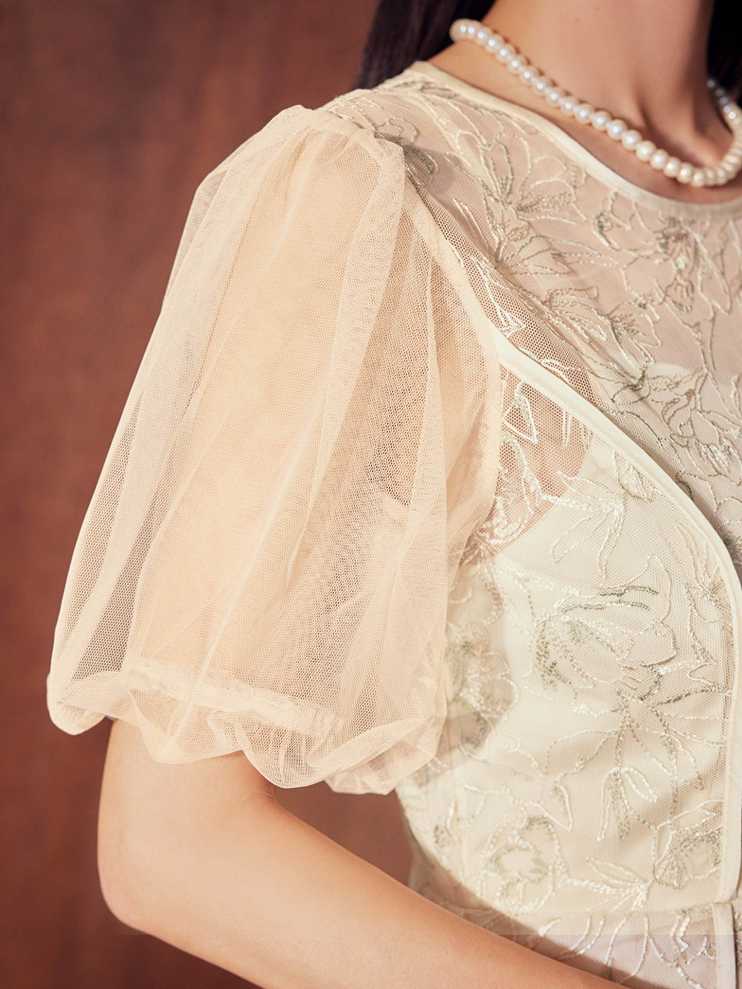 puff sleeve lace dress / パフスリーブレースドレス