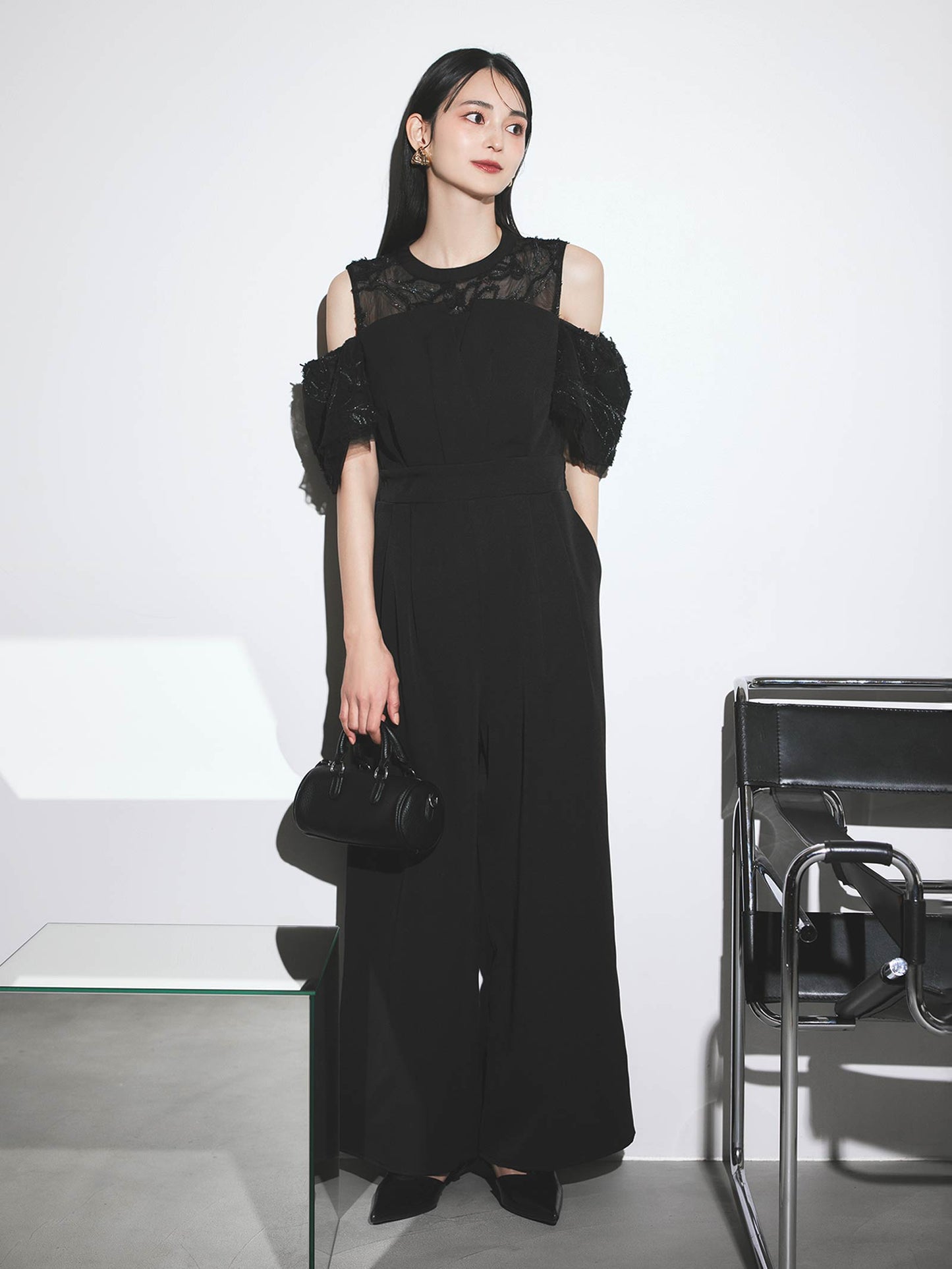 2way fringe lace pants dress / 2wayフリンジレースパンツドレス