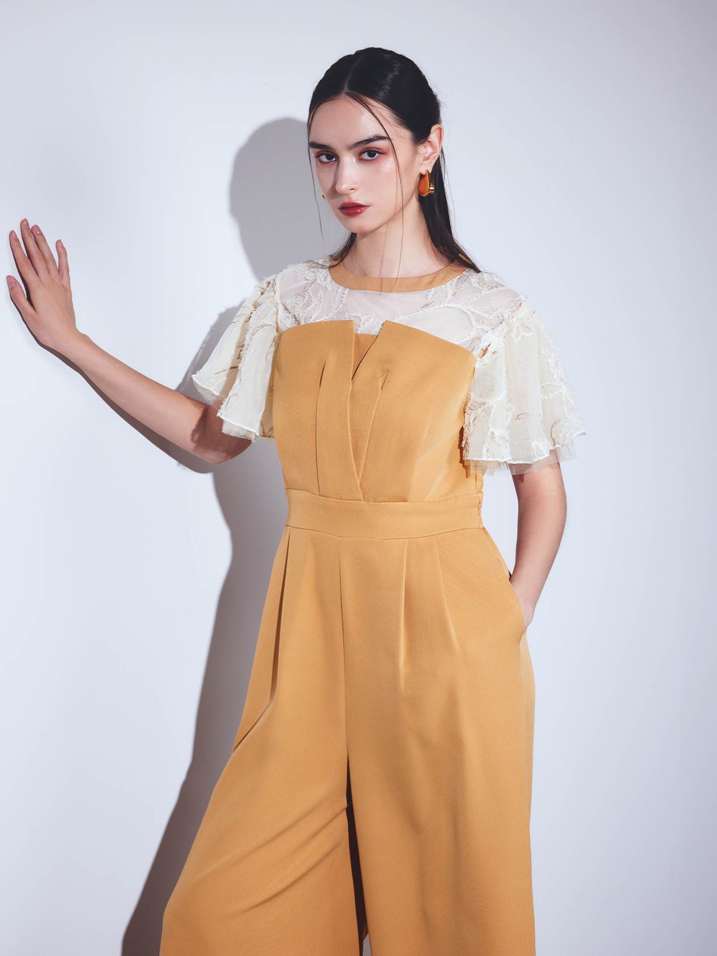 2way fringe lace pants dress / 2wayフリンジレースパンツドレス