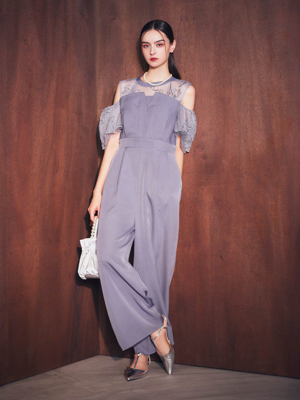 2way fringe lace pants dress
