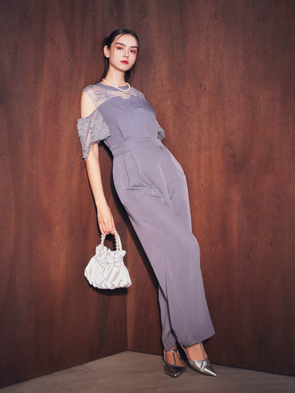 2way fringe lace pants dress / 2wayフリンジレースパンツドレス