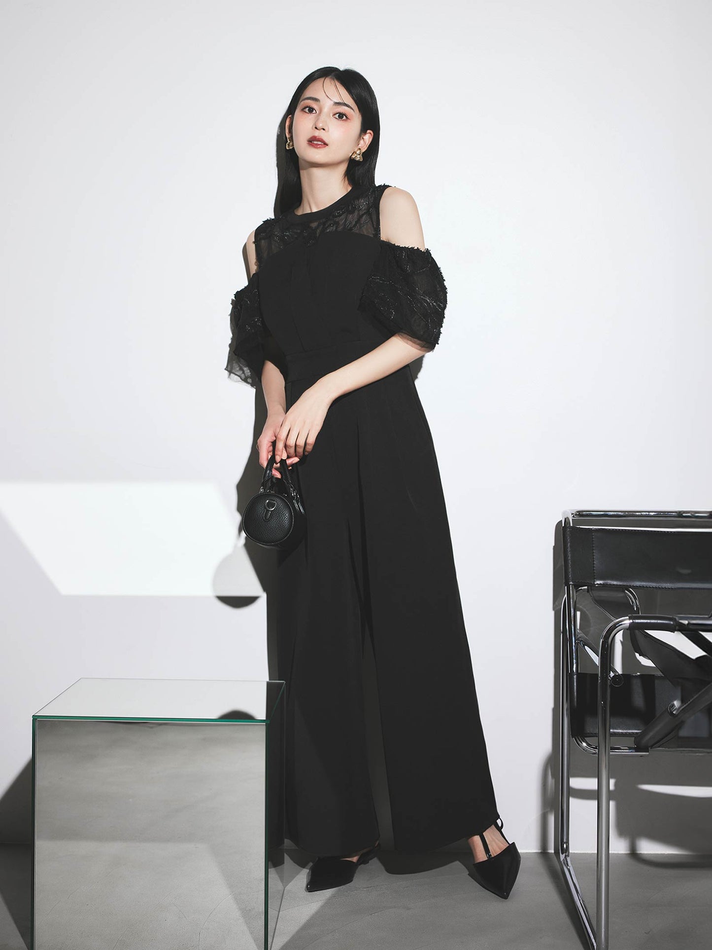 2way fringe lace pants dress / 2wayフリンジレースパンツドレス