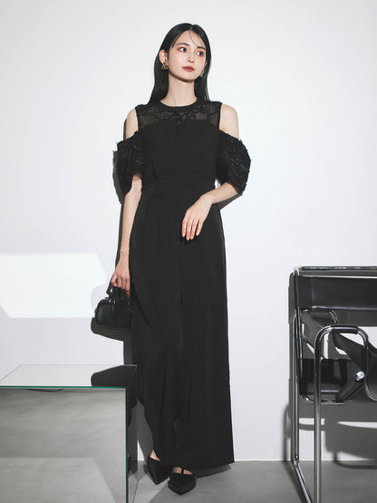 2way fringe lace pants dress / 2wayフリンジレースパンツドレス