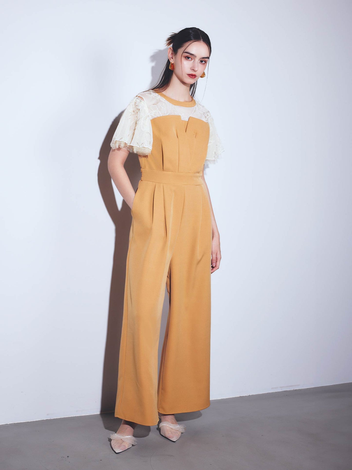 2way fringe lace pants dress / 2wayフリンジレースパンツドレス