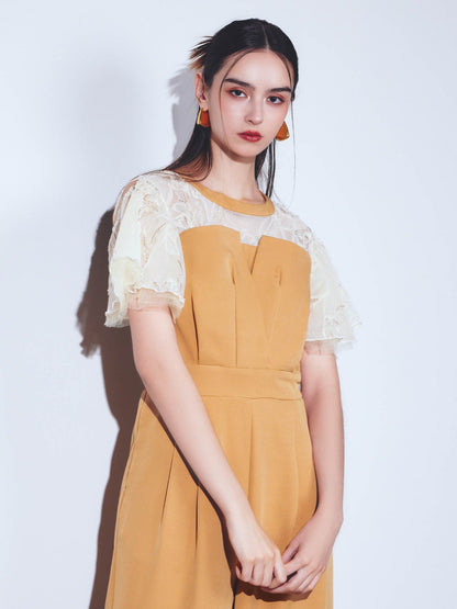 2way fringe lace pants dress / 2wayフリンジレースパンツドレス