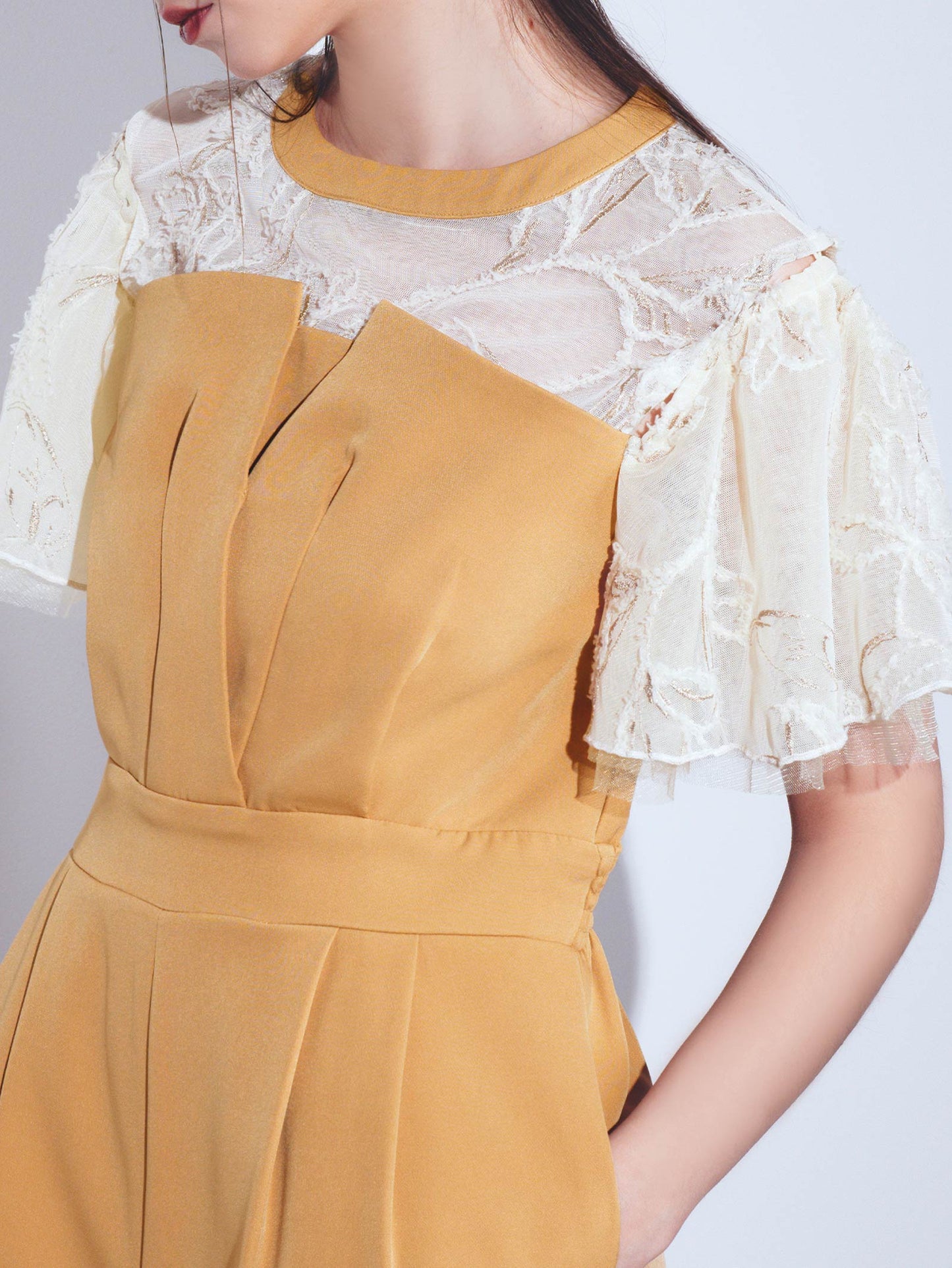 2way fringe lace pants dress / 2wayフリンジレースパンツドレス