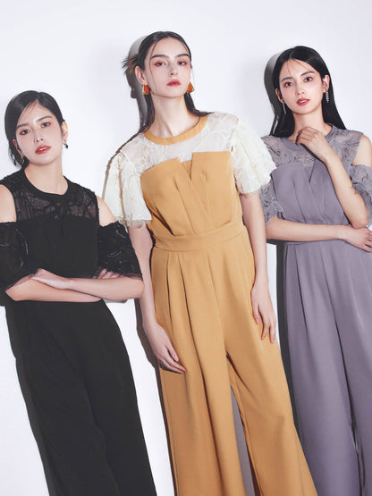 2way fringe lace pants dress / 2wayフリンジレースパンツドレス