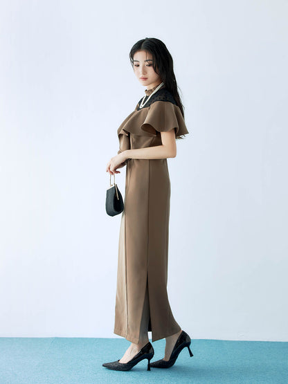 dot flare high neck dress / ドットフレアハイネックドレス