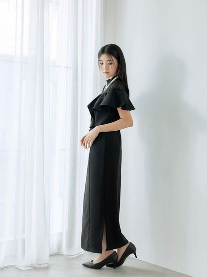 dot flare high neck dress / ドットフレアハイネックドレス