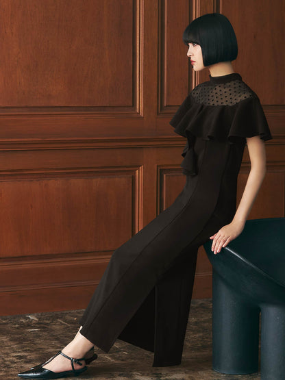 dot flare high neck dress / ドットフレアハイネックドレス