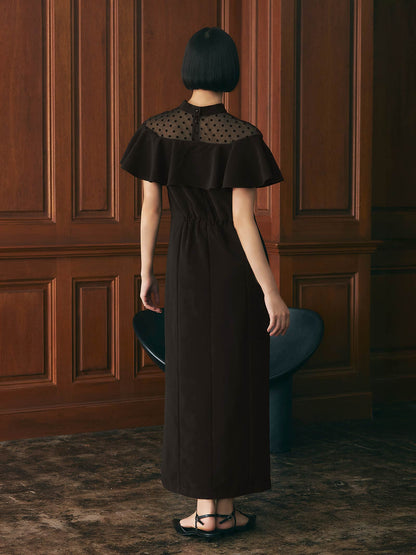 dot flare high neck dress / ドットフレアハイネックドレス