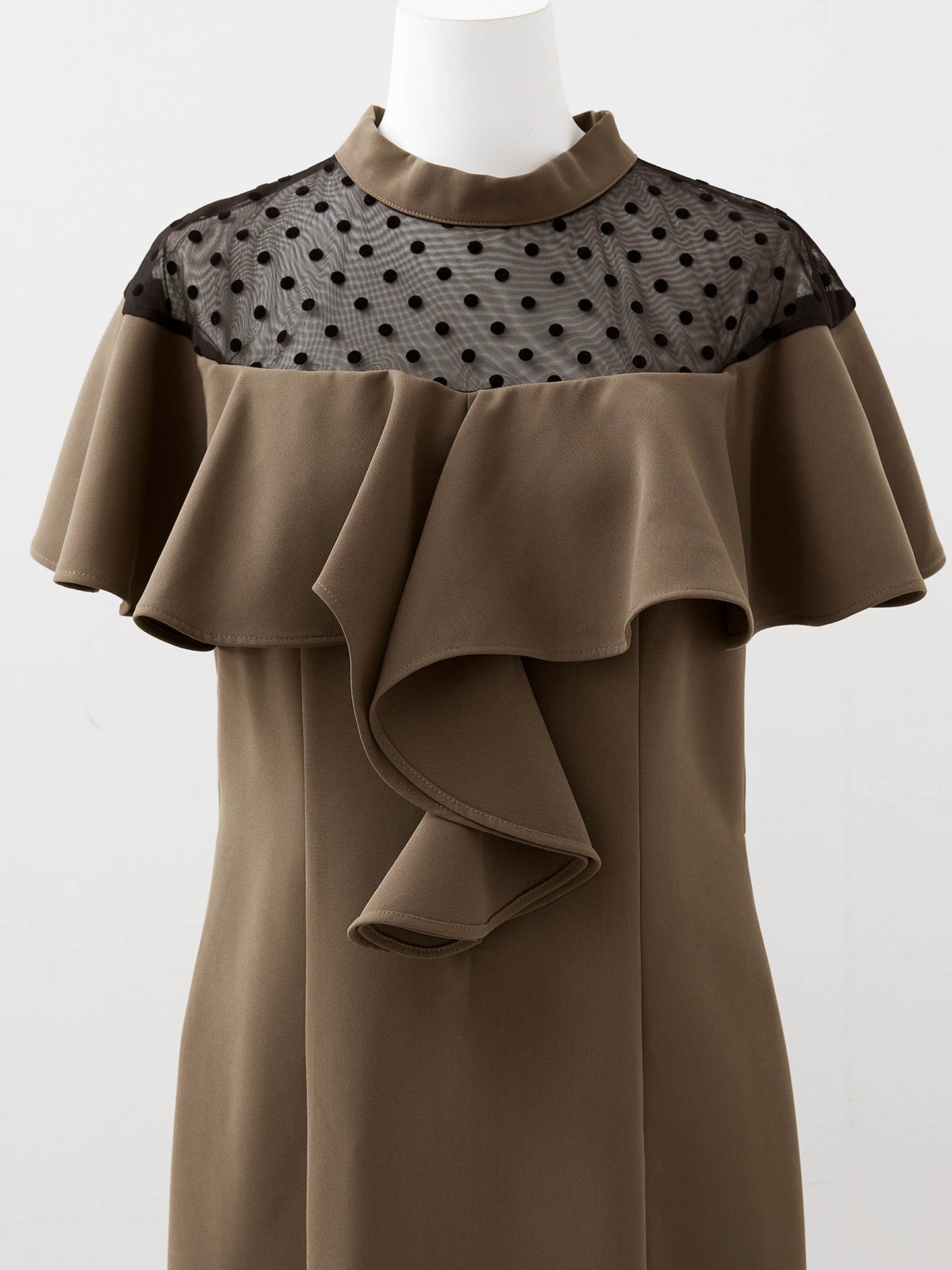 dot flare high neck dress / ドットフレアハイネックドレス