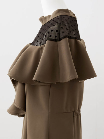 dot flare high neck dress / ドットフレアハイネックドレス