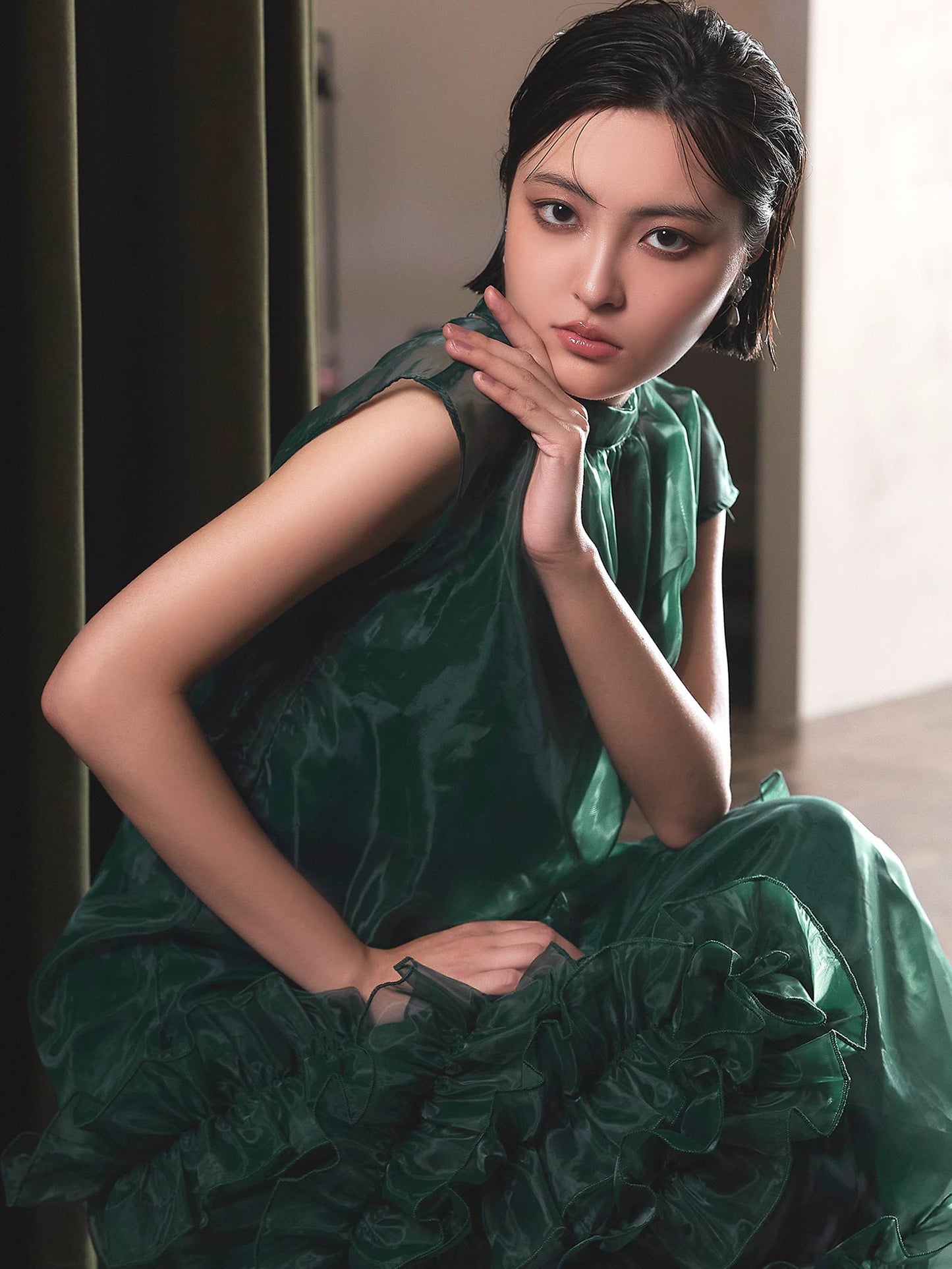 organdy volume skirt dress / オーガンジーボリュームスカートドレス