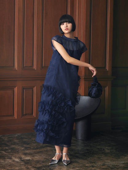 organdy volume skirt dress / オーガンジーボリュームスカートドレス