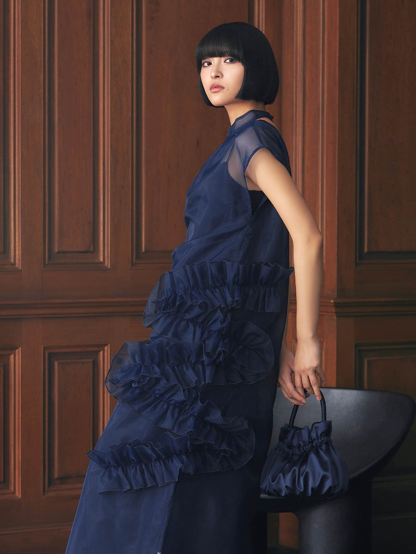 organdy volume skirt dress / オーガンジーボリュームスカートドレス