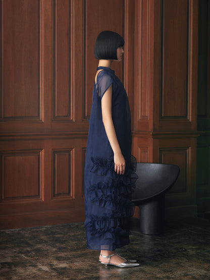 organdy volume skirt dress / オーガンジーボリュームスカートドレス