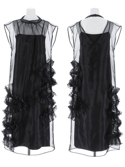 organdy volume skirt dress / オーガンジーボリュームスカートドレス