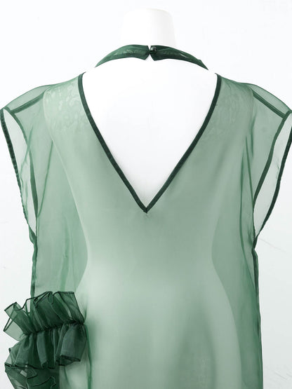 organdy volume skirt dress / オーガンジーボリュームスカートドレス