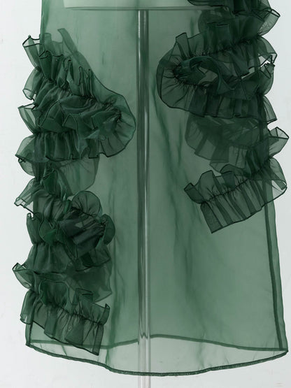 organdy volume skirt dress / オーガンジーボリュームスカートドレス