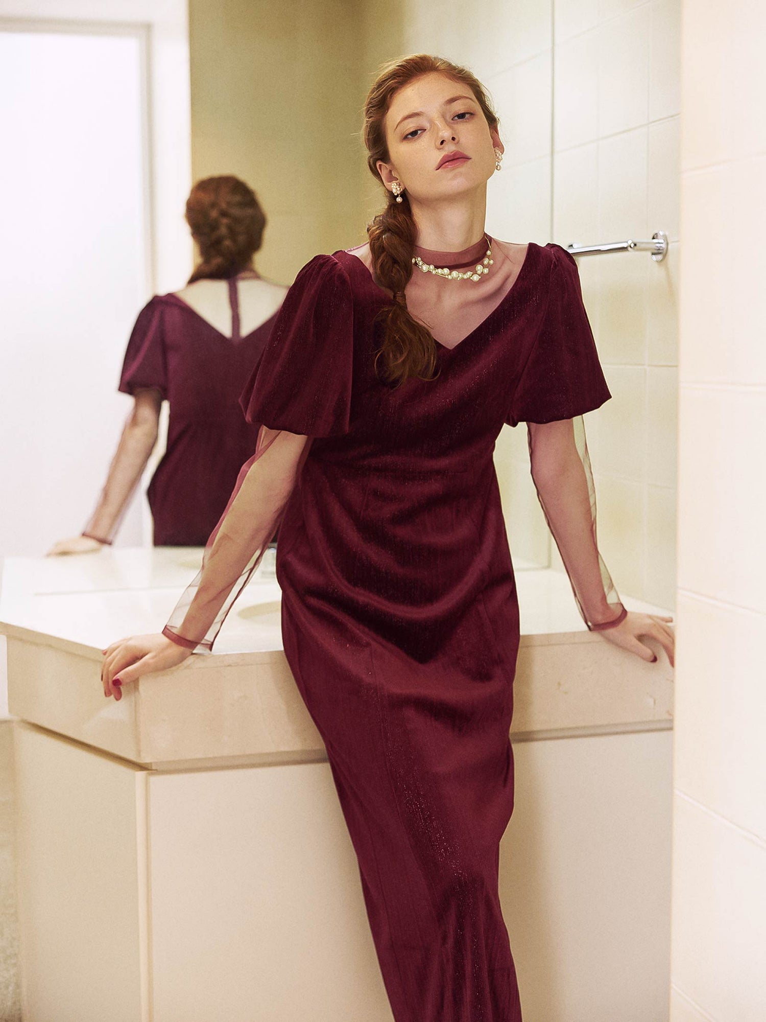 lame velvet dress / ラメベロアドレス