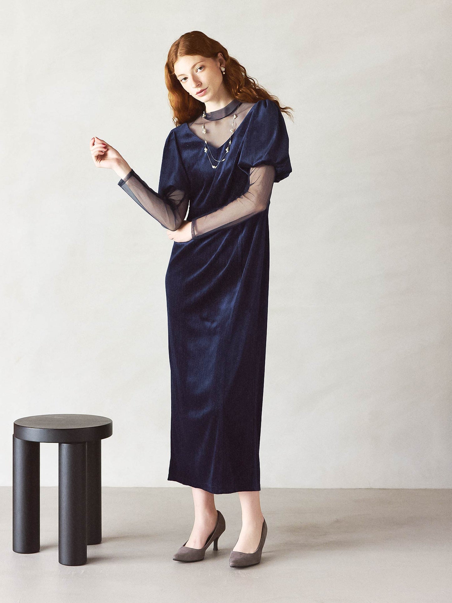 lame velvet dress / ラメベロアドレス