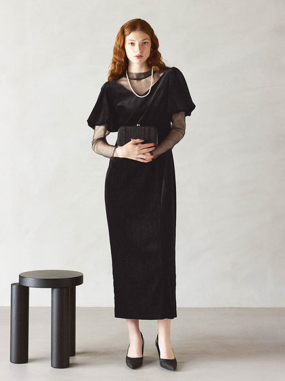 lame velvet dress / ラメベロアドレス