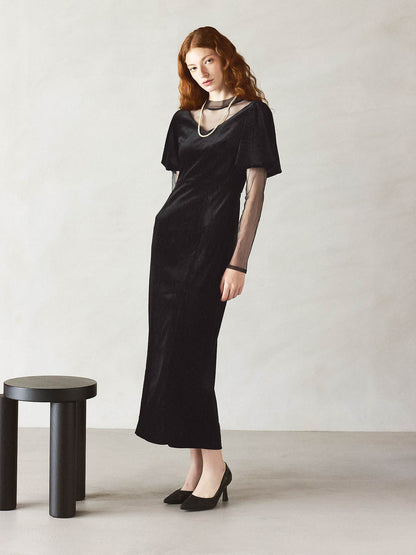 lame velvet dress / ラメベロアドレス