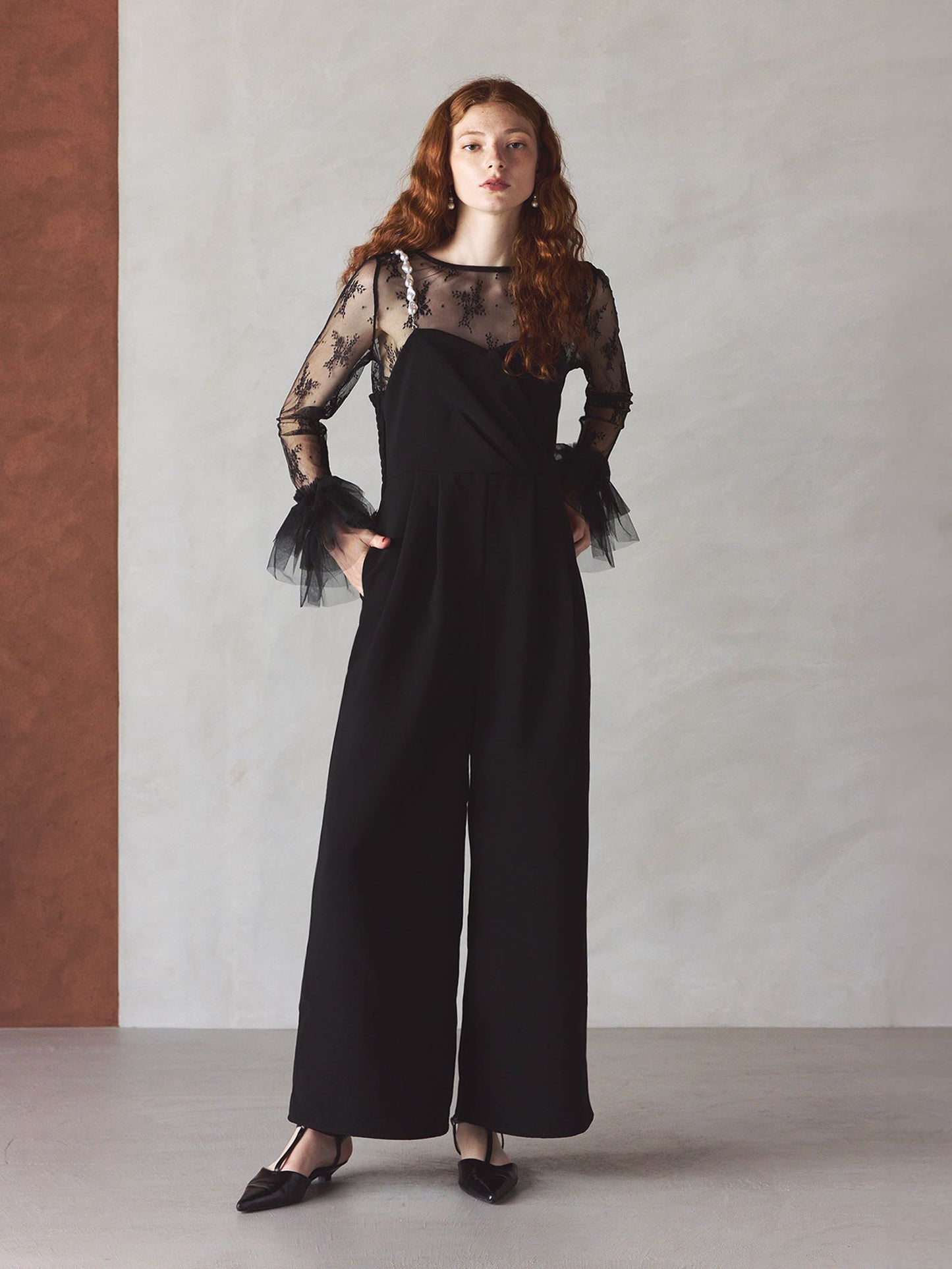 2way pearl strap pants dress / 2wayパールストラップパンツドレス