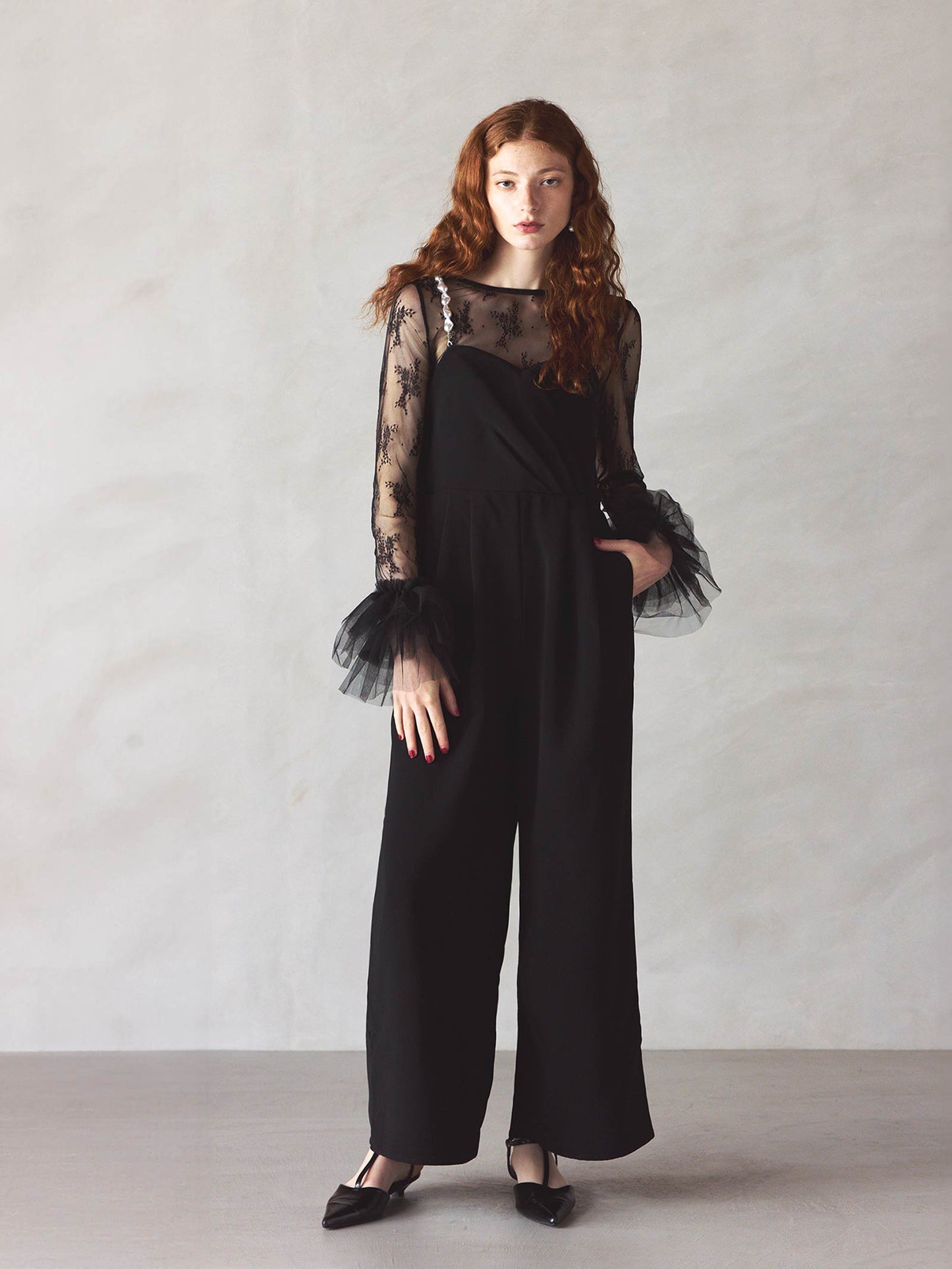 2way pearl strap pants dress / 2wayパールストラップパンツドレス