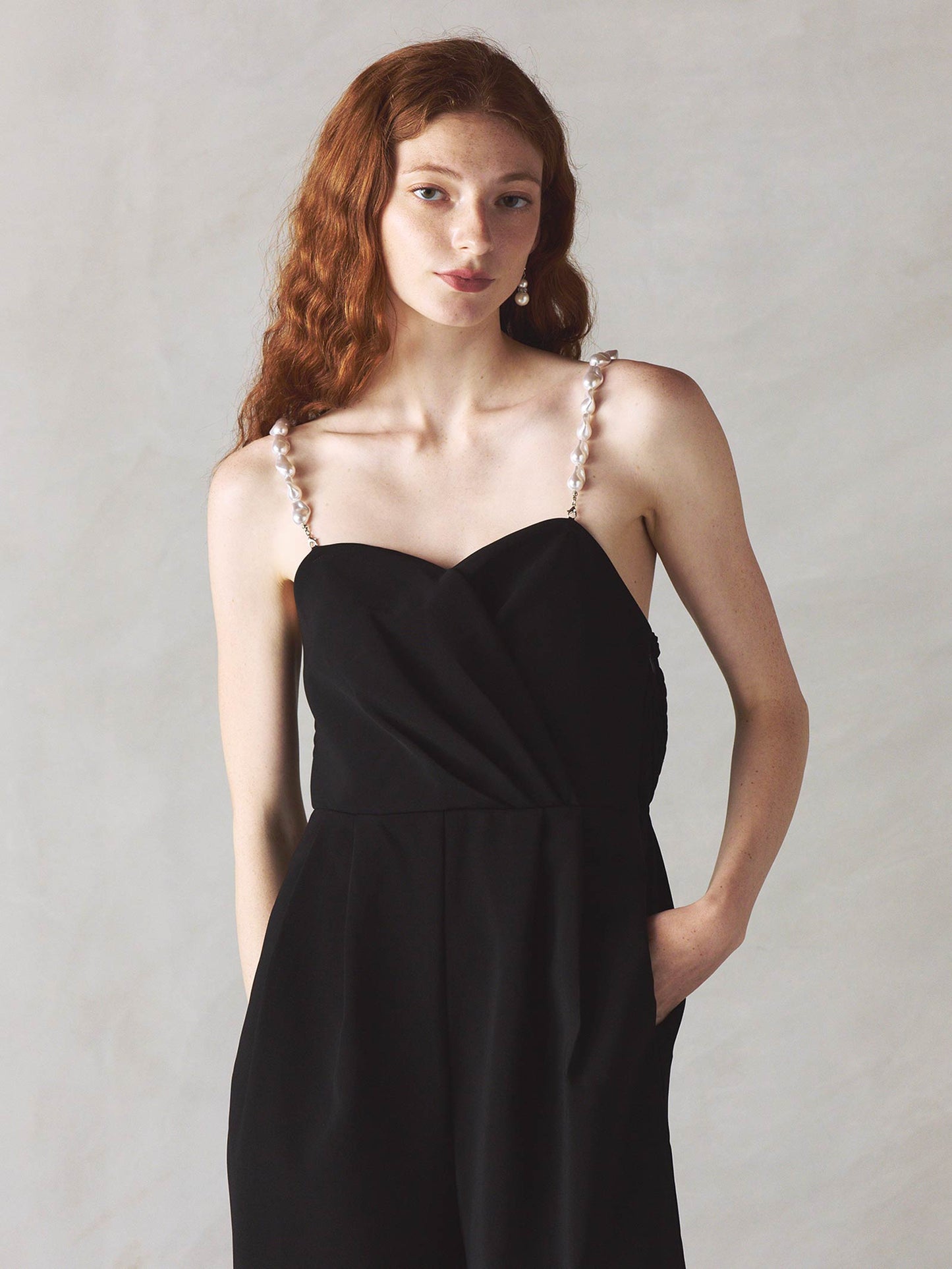 2way pearl strap pants dress / 2wayパールストラップパンツドレス