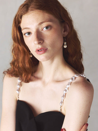 2way pearl strap pants dress / 2wayパールストラップパンツドレス