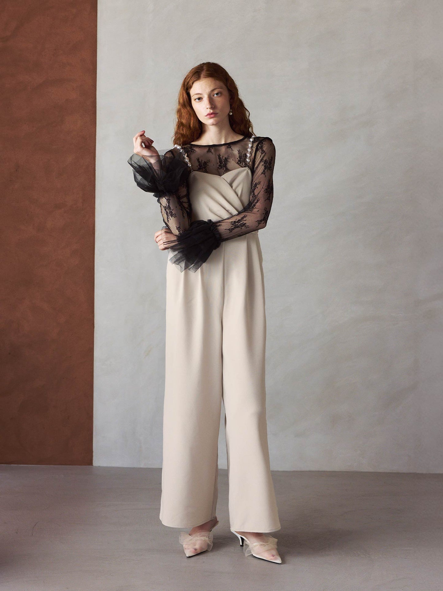 2way pearl strap pants dress / 2wayパールストラップパンツドレス